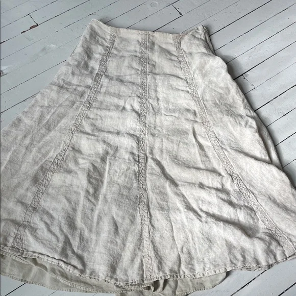 Vintage GAP Cream A-Line Women's Skirt, Linen